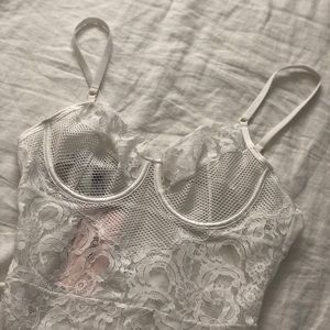 House of CB White Nadia Bodysuit